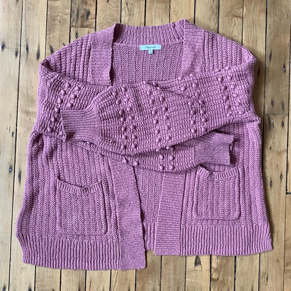SALE Madewell Bobble Cardigan Sweater in Pink, XXS - Picture 2 of 5